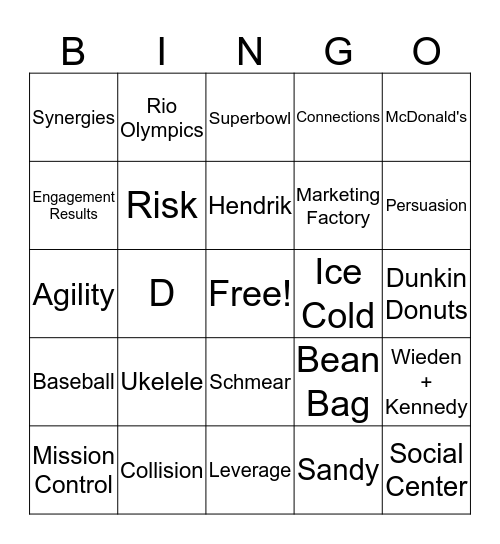 April 2016 Town Hall Bingo Card