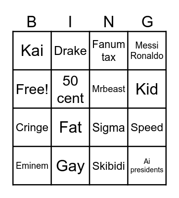 Yt shorts Bingo Card