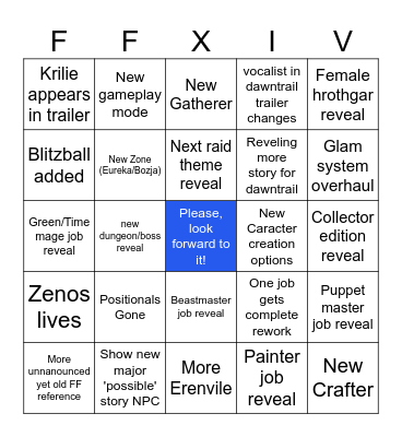 TOKYO FAN FEST 2024 Bingo Card