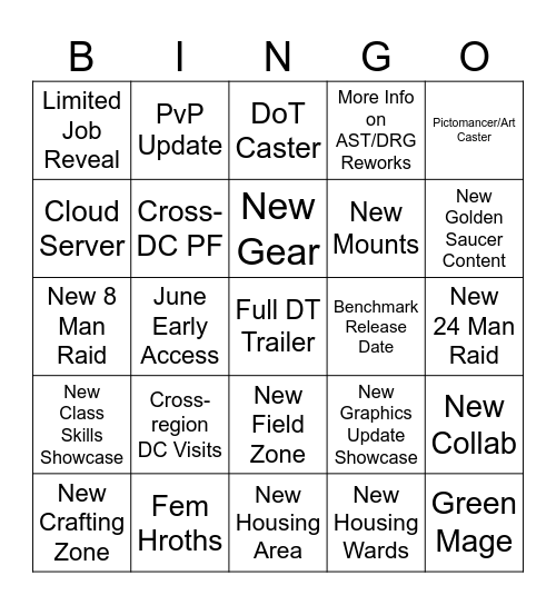 JP Fanfest 2024 Bingo Card