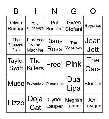 Girl Power Bingo Card