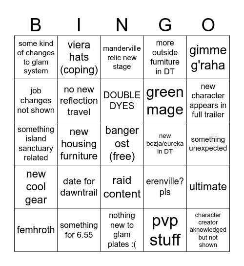 Fanfest JP Bingo Card