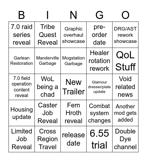 JP Fanfest Bingo Board Bingo Card