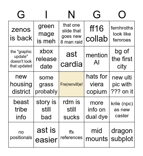japan fanfest gigongo Bingo Card