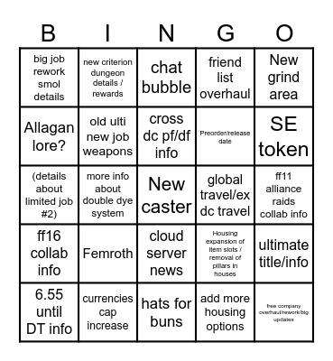 Japan FanFest 2024 bingo Card