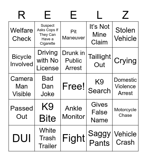 ON PATROL LIVE Bingo Card