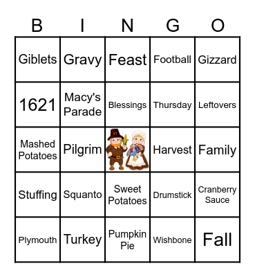 THANKSGIVING Bingo Card