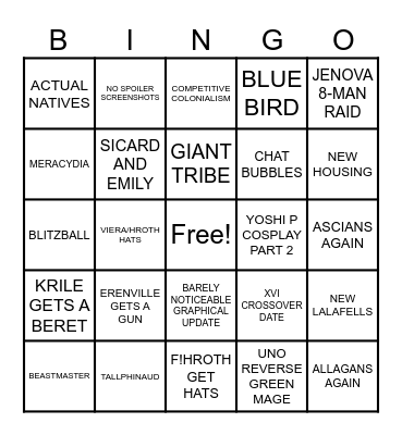 JP FANFEST 2024 Bingo Card