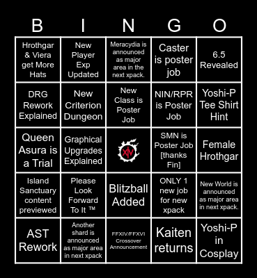 FFXIV Fan Fest 2023-2024 Bingo Card