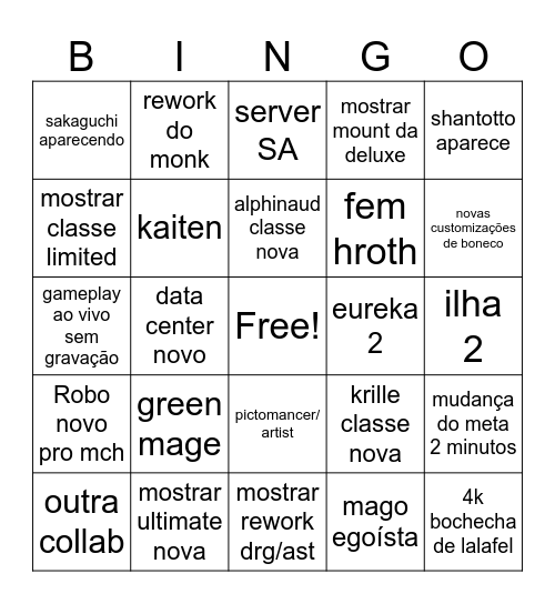 fanfest 2024 Bingo Card