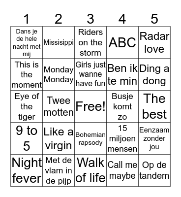 Swingo V.V. Prinsenland Bingo Card
