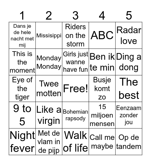 Swingo V.V. Prinsenland Bingo Card