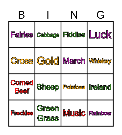 ST PATRICK'S DAY BINGO Card