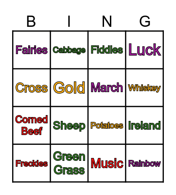 ST PATRICK'S DAY BINGO Card