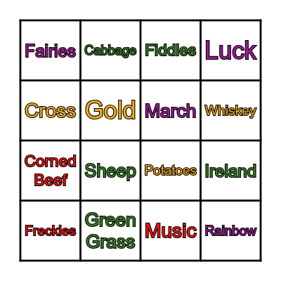 ST PATRICK'S DAY BINGO Card