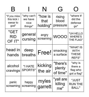 browns game al Bingo Card