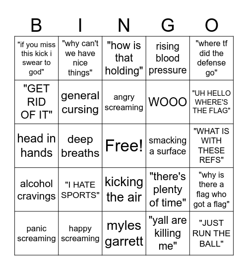 browns game al Bingo Card