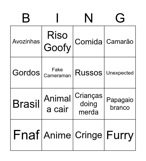 memes Bingo Card