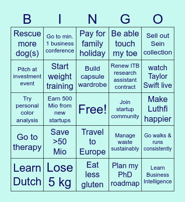 SELINA 2024 Bingo Card