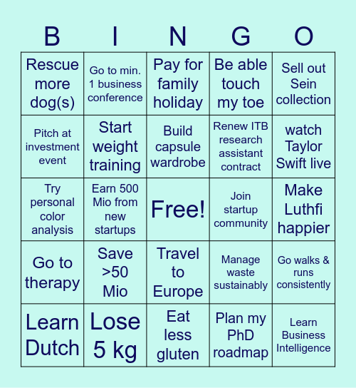 SELINA 2024 Bingo Card