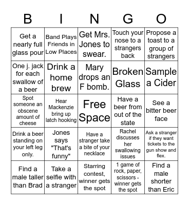 K town B Fest Bingo Card