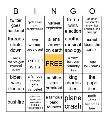 2024 Bingo Card