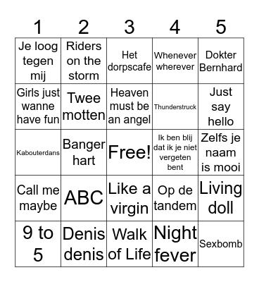 Swingo V.V. Prinsenland Bingo Card