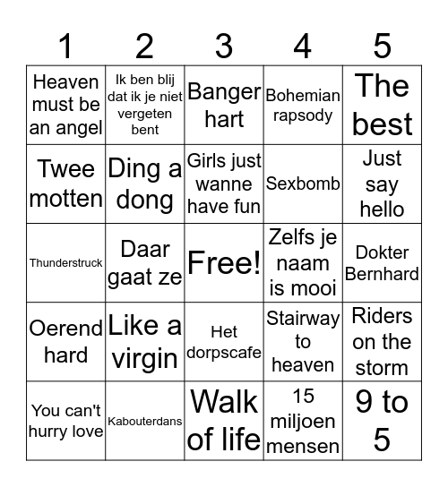 Swingo V.V. Prinsenland Bingo Card