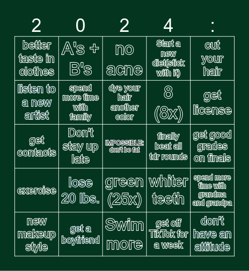 My 2024 Bingo Card
