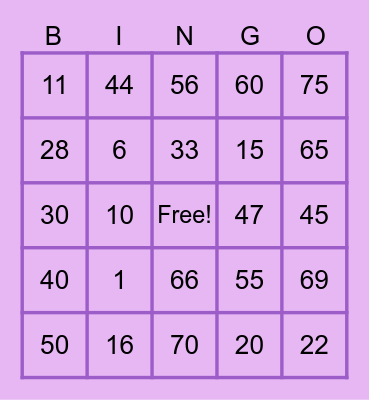 Shaira Bingo Card Bingo Card
