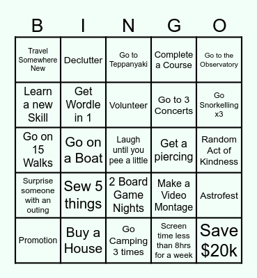 2024 Bingo Card