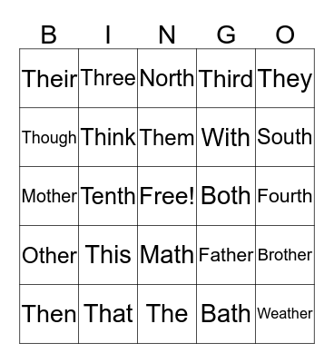 Th Bingo Card