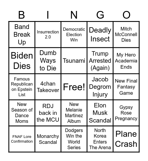 2024 Bingo! Bingo Card