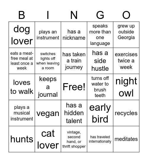 GC2Y Get to Know Me Better Bingo Card