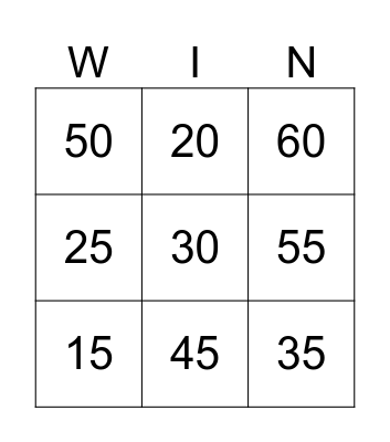 Multiplication Bingo! Bingo Card