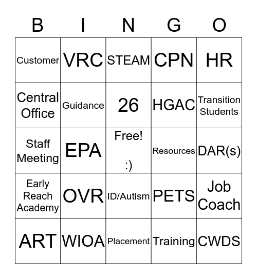 OVR Bingo Card