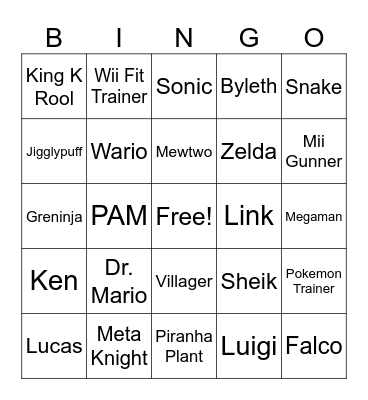 Hunter Smash Bingo Card