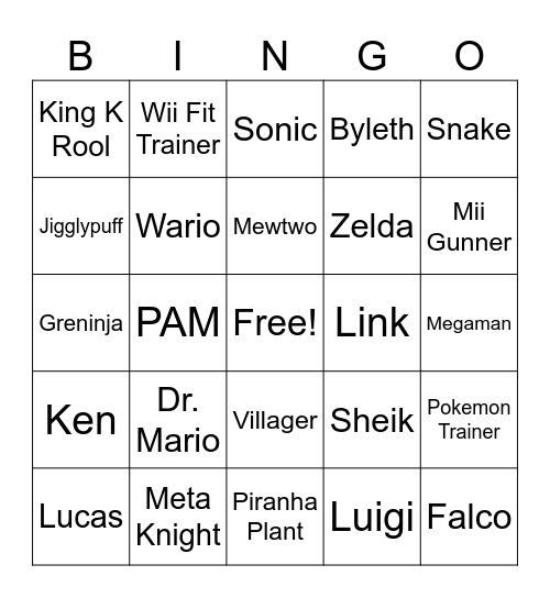 Hunter Smash Bingo Card