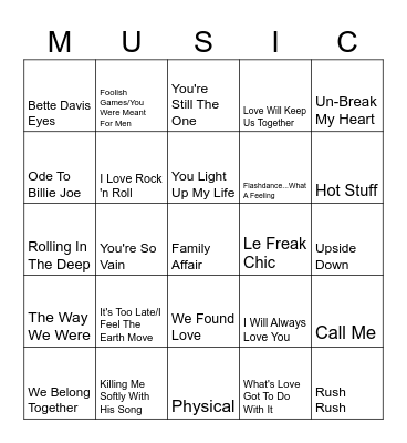 Famous Female Artists Bingo Card