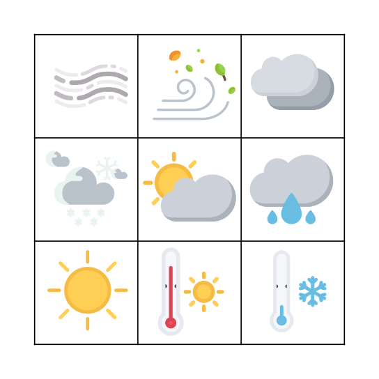 TIEMPO ATMOSFÉRICO Bingo Card