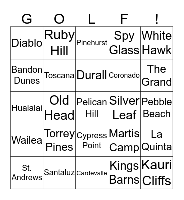 Chicks With Sticks Bingo Card