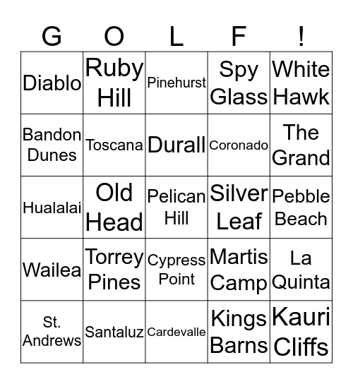 Chicks With Sticks Bingo Card