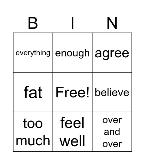 Let's Play Bingo Card