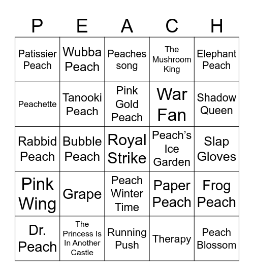 Mooncake Round 2 (Peaches) Bingo Card