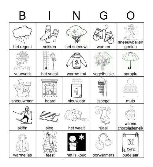 Winter Bingo Card