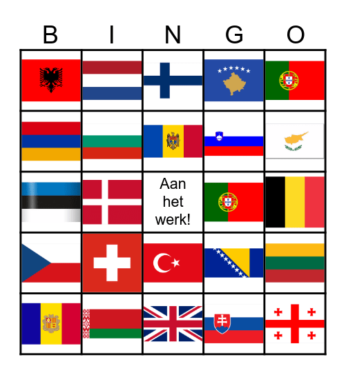 Vlaggen Bingo Card