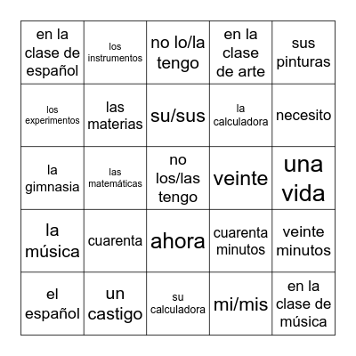 No Lo Tengo - Sr. Wooly Bingo Card