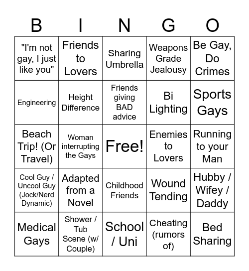 BL Bingo 2.0 Bingo Card