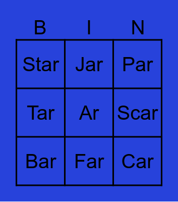 Ar Bingo Card