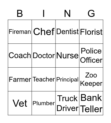 Career Bingo Card